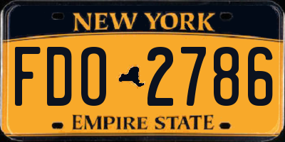NY license plate FDO2786