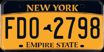 NY license plate FDO2798