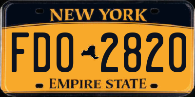 NY license plate FDO2820