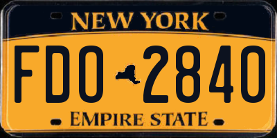 NY license plate FDO2840