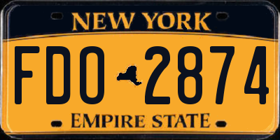 NY license plate FDO2874
