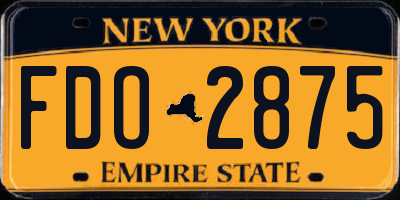 NY license plate FDO2875