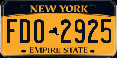 NY license plate FDO2925