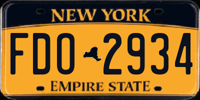 NY license plate FDO2934