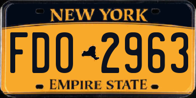NY license plate FDO2963