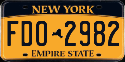 NY license plate FDO2982