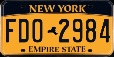 NY license plate FDO2984