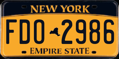 NY license plate FDO2986