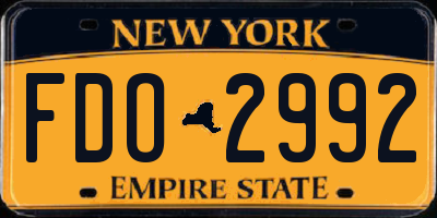 NY license plate FDO2992