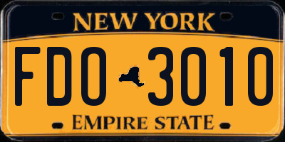 NY license plate FDO3010