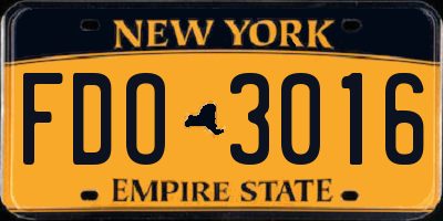 NY license plate FDO3016