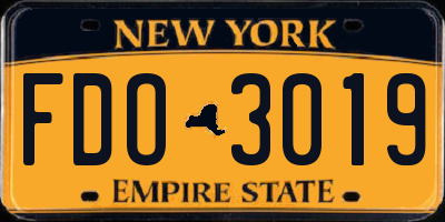 NY license plate FDO3019