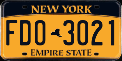 NY license plate FDO3021