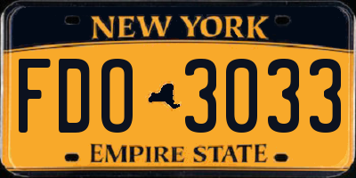 NY license plate FDO3033