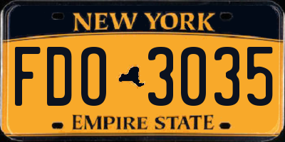 NY license plate FDO3035