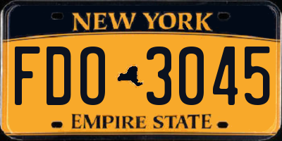 NY license plate FDO3045