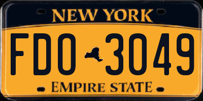 NY license plate FDO3049