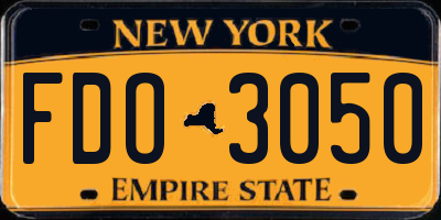 NY license plate FDO3050