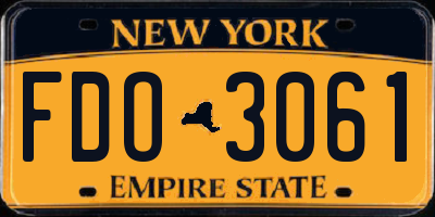 NY license plate FDO3061