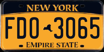 NY license plate FDO3065