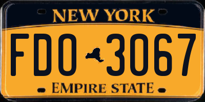 NY license plate FDO3067