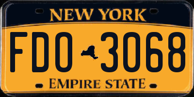 NY license plate FDO3068