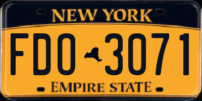 NY license plate FDO3071