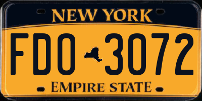 NY license plate FDO3072