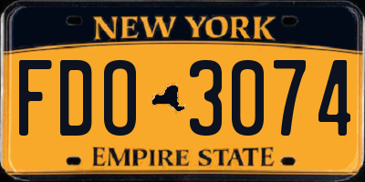 NY license plate FDO3074