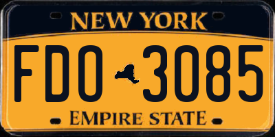 NY license plate FDO3085