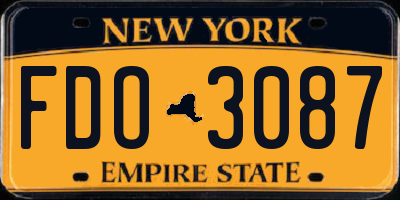 NY license plate FDO3087