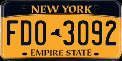 NY license plate FDO3092