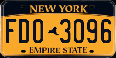NY license plate FDO3096