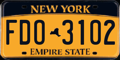 NY license plate FDO3102