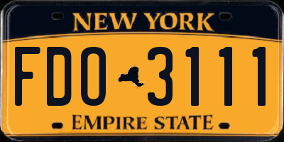 NY license plate FDO3111