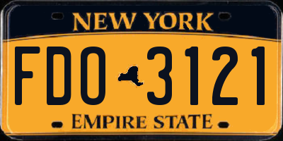 NY license plate FDO3121