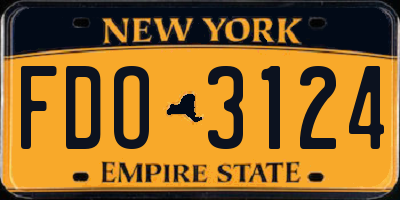 NY license plate FDO3124