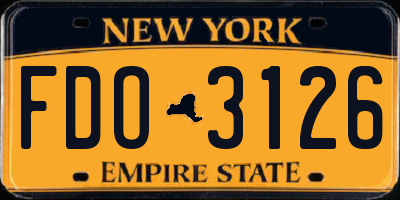 NY license plate FDO3126