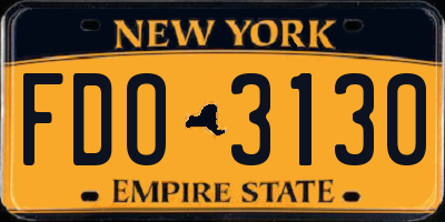 NY license plate FDO3130