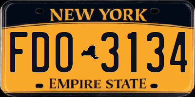 NY license plate FDO3134