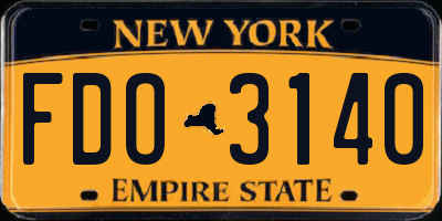 NY license plate FDO3140