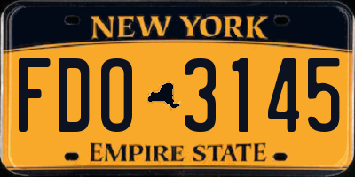 NY license plate FDO3145