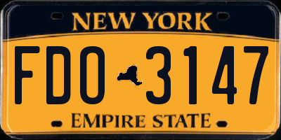 NY license plate FDO3147