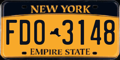 NY license plate FDO3148