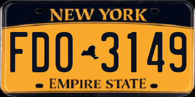 NY license plate FDO3149
