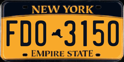 NY license plate FDO3150