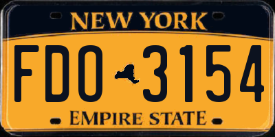 NY license plate FDO3154