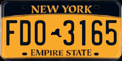 NY license plate FDO3165