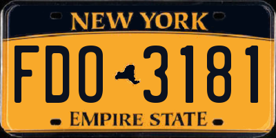 NY license plate FDO3181