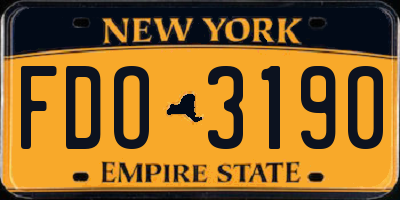 NY license plate FDO3190